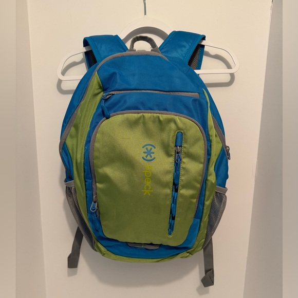 Speck Universal Laptop Backpack Adjustable Padded Straps Blue Lime Green - Picture 1 of 15